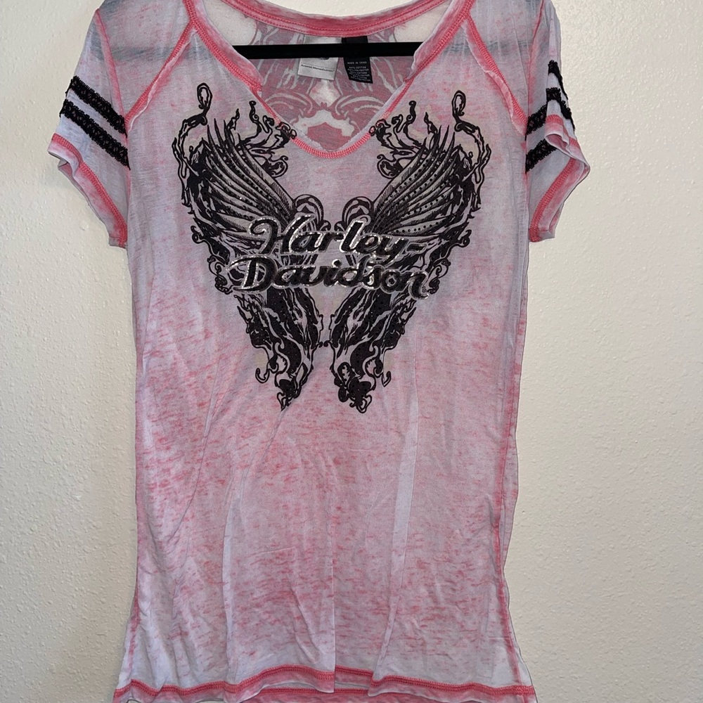 Harley Davidson Short Sleeve Embellished T Shirt